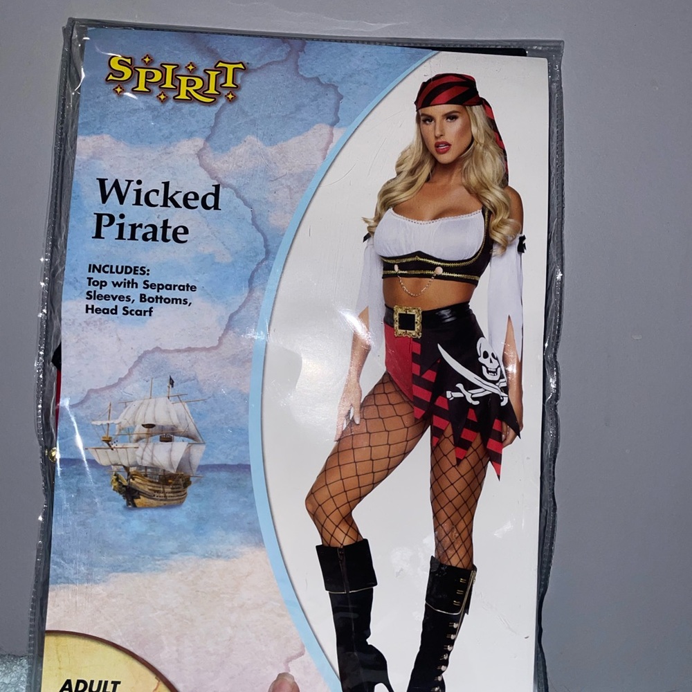 Spirit Wicked Pirate Costume with Red, Black, and White